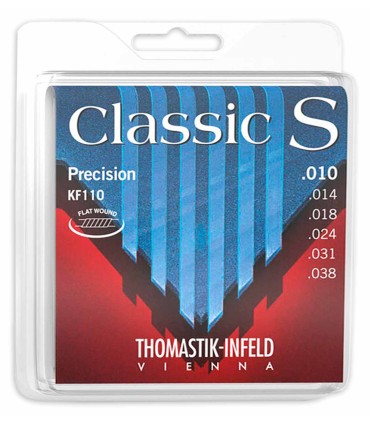 Jogo de cordas Thomastik modelo KF110 Classic S Flat Wound 010 para guitarra clássica