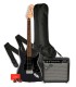 Pack Fender that includes an electric guitar Fender Squier Affinity Charcoal Frost Metallic and accessories