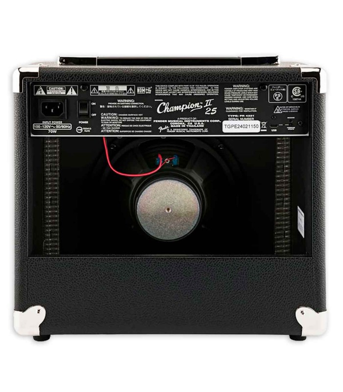 Espalda del amplificador Fender modelo Champion II 25