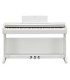 Piano digital Yamaha modelo YDP145WH com 88 teclas e 3 pedais, acabamento branco