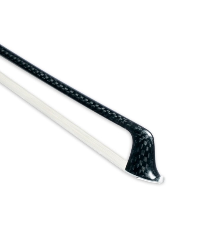 Detalhe da ponta e cerdas do Arco Galaxy modelo Shadow para violino 4/4