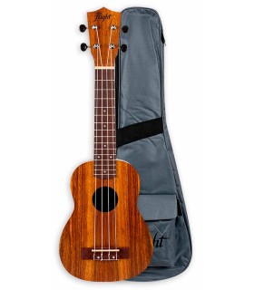 Ukulele soprano Flight modelo NUS 200 Teca natural com saco