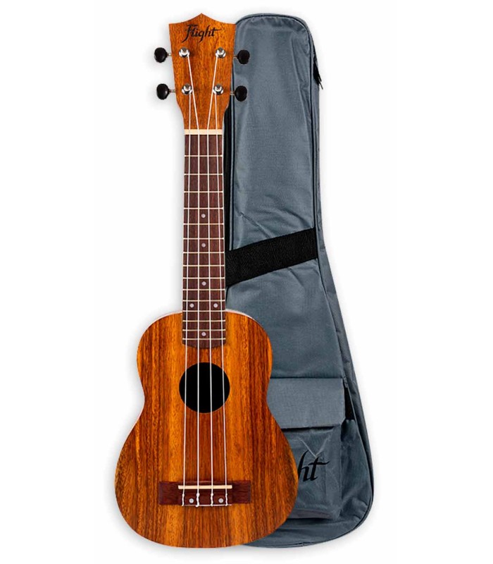 Ukulele soprano Flight modelo NUS 200 Teca natural com saco