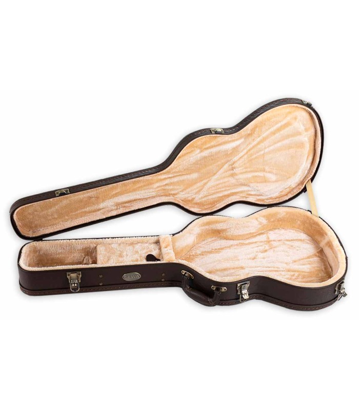Interior em veludo do estojo Gewa modelo 523631 Prestige castanho para guitarra clássica