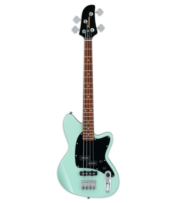 Guitarra baixo Ibanez modelo TMB30 Talman de 4 cordas com escala curta na cor mint green