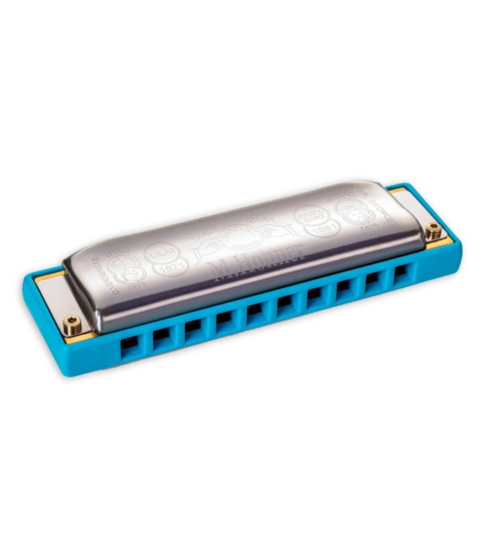 Other side of the harmonica Hohner model Rocket Harp in F Low 2016 20F