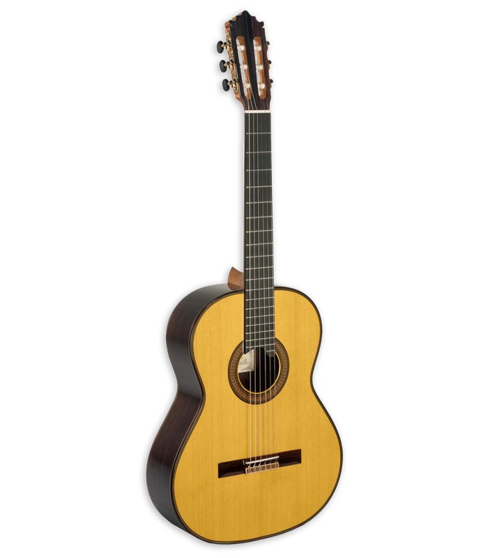 Guitarra clássica Paco Castillo modelo 205 com tampo em spruce (abeto), fundo e ilhargas em pau santo maciço