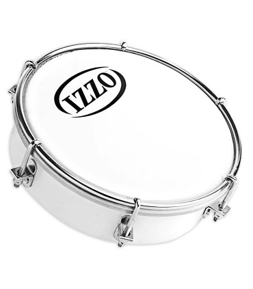 Tamborim Izzo modelo IZ3691 de 6 pulgadas con aro en ABS de color blanco