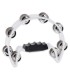 Tambourine Gewa in a half moon shape and with 16 pairs of jingles, white frame