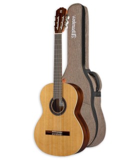 Guitarra clássica Alhambra modelo 1C HT LH para esquerdino com tampo em cedro com saco com 10mm de almofadado