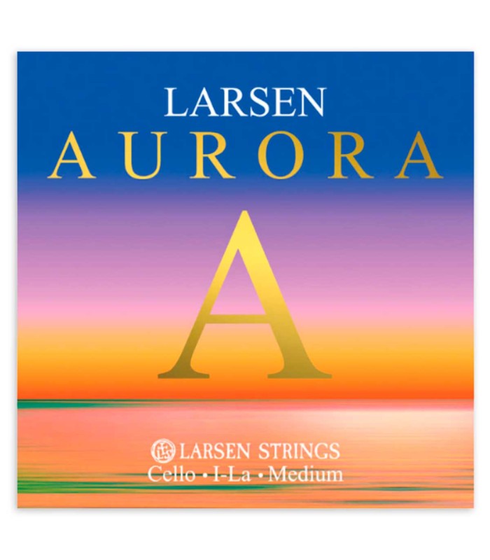 Corda Larsen modelo Aurora 1ª Lá em tesnsão média para violoncelo de tamanho 4/4