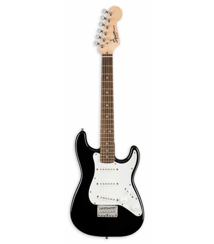 Guitarra eléctrica Fender Squier Mini Strat con diapasón en laurel indiano y cuerpo en negro