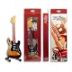 Picture of a miniature electric guitar on the stand and packaging