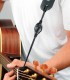 Guitar strap DAddario model DGS15 adapter used with an acoustic guitar strap