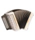 Concertina Hohner modelo Corona II con 12 Bajos, 3 Voces afinación GCF (Sol Do Fa), color blanco