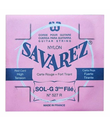 Cuerda Savarez modelo 527R 3ª Sol Bordón de tensión media para guitarra clásica