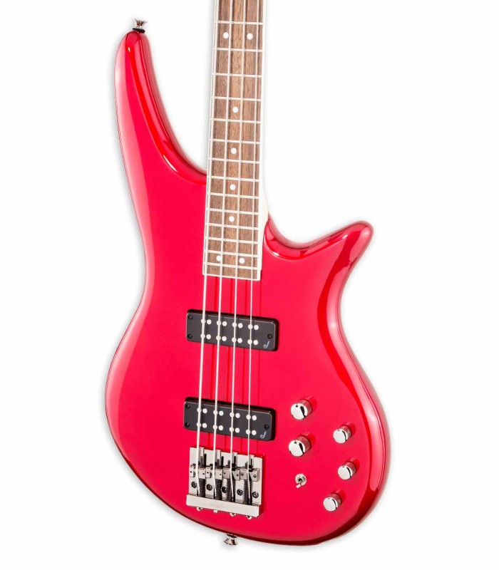 Poplar body of the bass guitar Jackson JS3 Spectra IV Met Red with Jackson® Medium-Output Humbucking