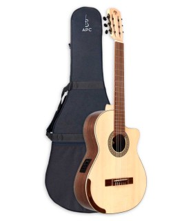 Classical guitar Carvalho model Root CG SW CE with a solid spruce top and solid walnut back and sides