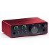 Scarlett Solo 4th Gen audio interface with two inputs and direct monitor control for professional recording.