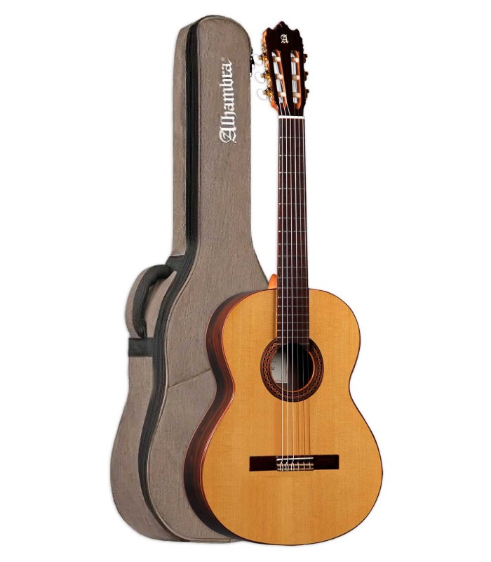 Guitarra clássica Alhambra modelo Iberia Ziricote com tampo em cedro maciço e com saco com almofadado de 10mm