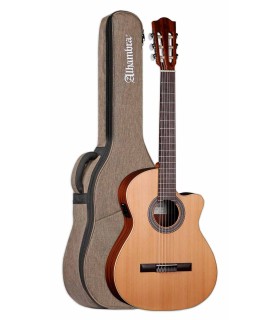 Guitarra clássica Alhambra modelo Z Nature CW EZ com cutaway, acabamento mate e com saco de 10mm