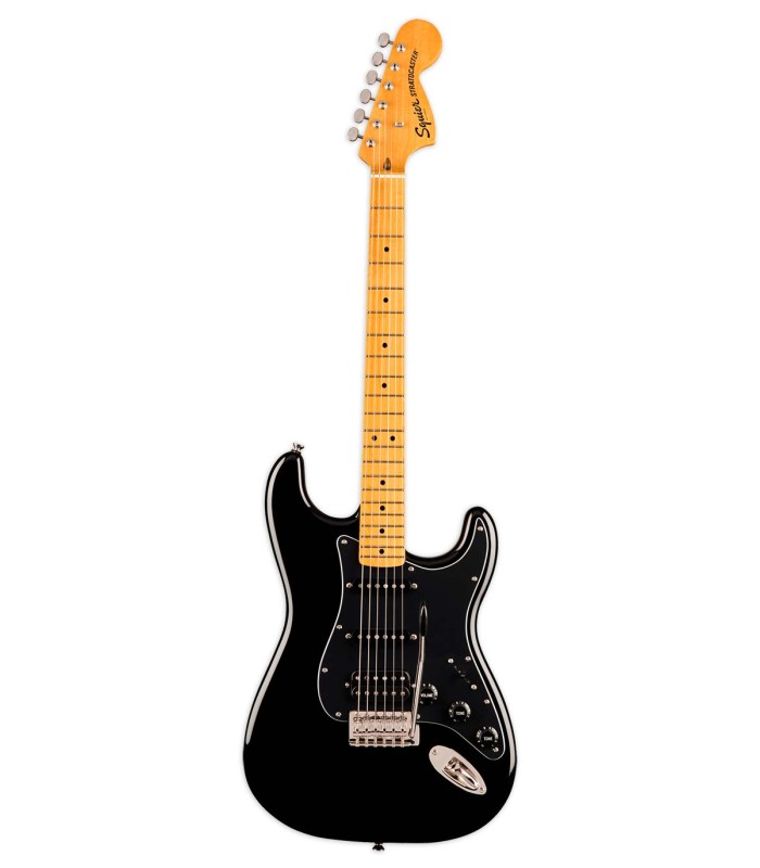 Guitarra eléctrica Fender Squier modelo Classic Vibe Stratocater 70S MN HSS Black con pastillas Fender Designed Alnico Pickups