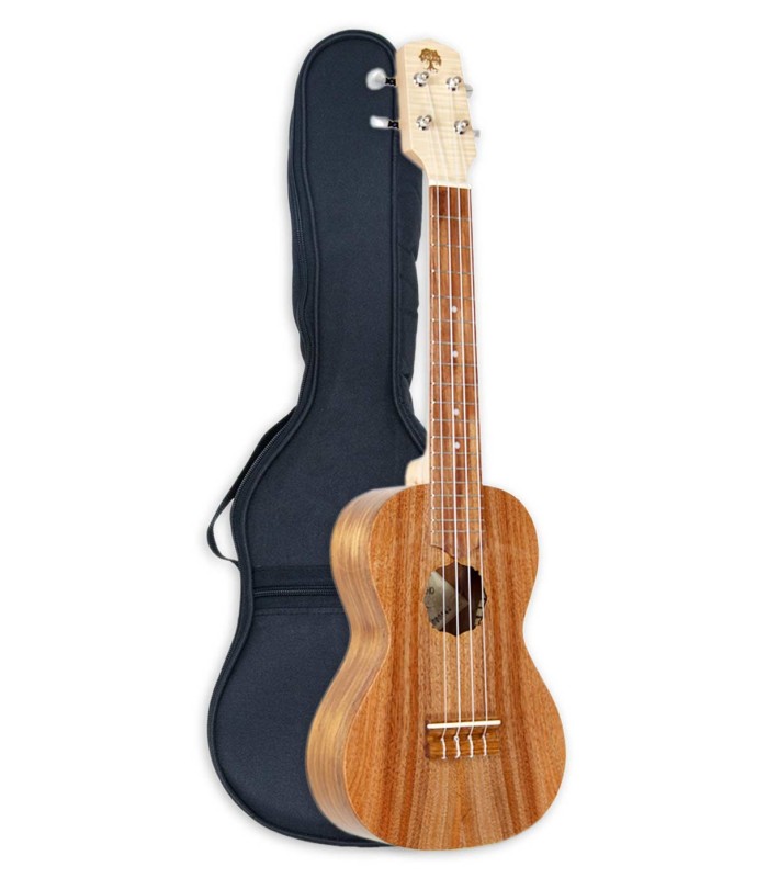 Ukulele concerto Carvalho modelo Leaf CKK com tampo em acácia maciça e com saco