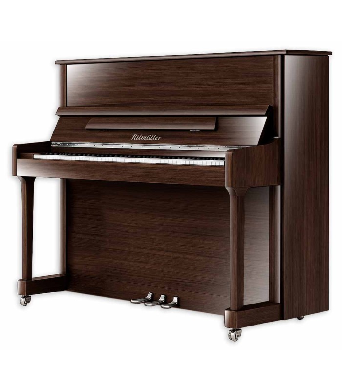 Ritmuller upright Piano model RP122 PW Premium with height of 122cm and a polished walnut finish