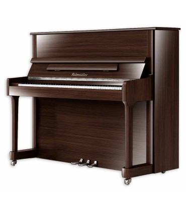 Piano vertical Ritmuller modelo RP122 PW Premium con 122cm de altura y acabado en nogal pulido