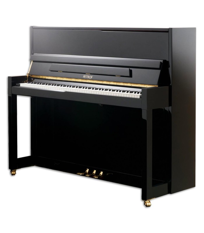Upright piano Petrof model P121 MD Discovery Series in black polish finish