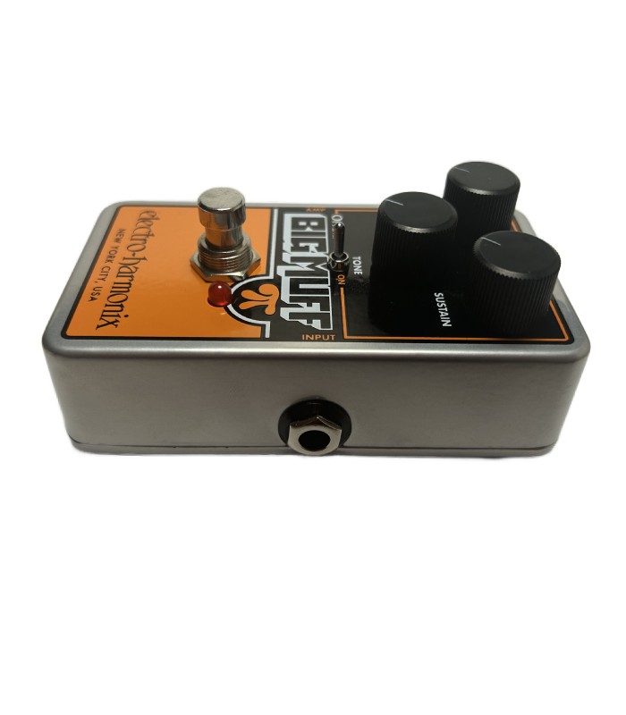 Right-side view of the Electro-Harmonix Nano Big Muff Pi guitar pedal showing instrument input jack