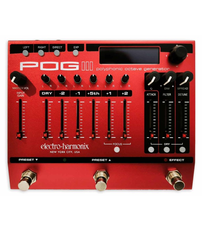 Controls of the pedal Electro-Harmonix POG3 Polyphonic Octave Generator