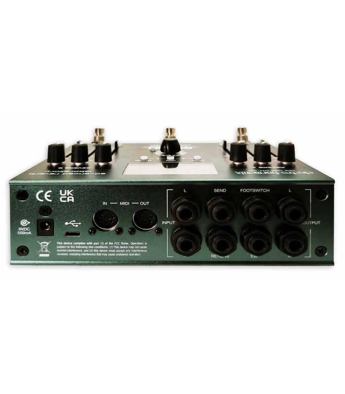 Entradas e saídas do pedal Electro-Harmonix Oceans Abyss Advanced Reverb Laboratory