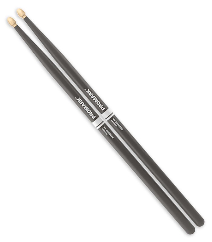 Par de baquetas Promark modelo RBH565AW Hickory Rebound 5A de color gris