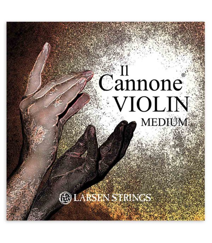 Jogo de cordas Larsen modelo IL Cannone de tensão média para violino de tamanho 4/4