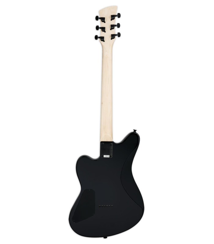 Espalda de la guitarra eléctrica Jackson modelo JS22 Surfcaster HT Black con mástil en arce