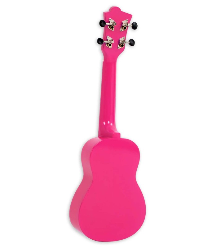 Fundo e ilhargas do ukulele soprano Octopus modelo UK-205PKS Rosa com carrilhões dourados