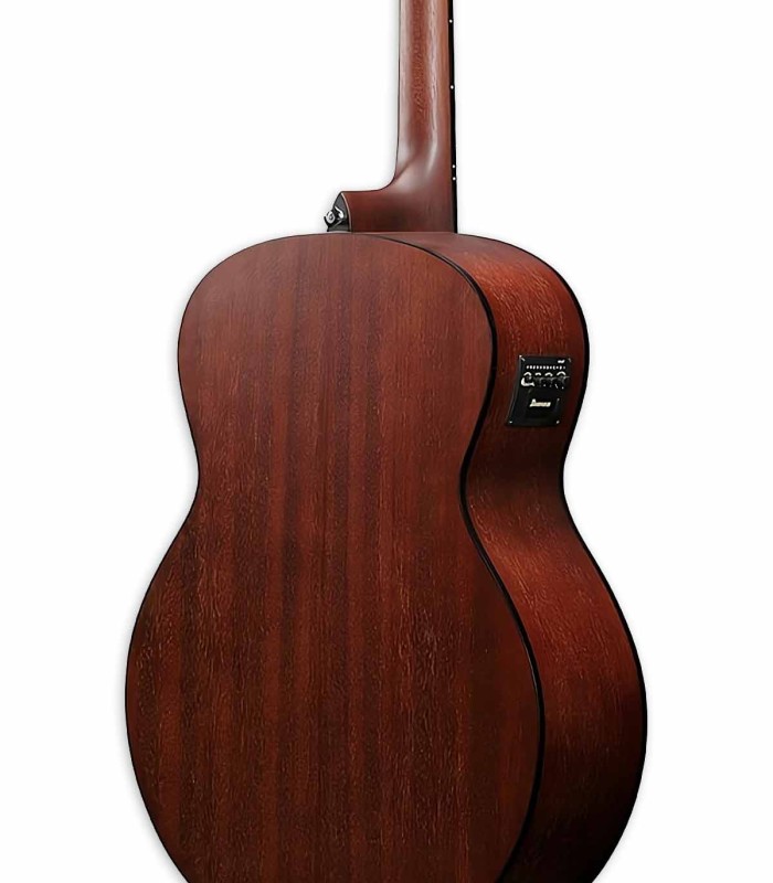 Meranti sides and Ibanez preamp of the electroacoustic guitar Ibanez model PJ50EOAH Jumbo