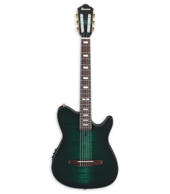 Guitarra eletroacústica Ibanez modelo FRH20FMN DGL com acabamento Deep Emerald Green