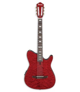 Guitarra electroacústica Ibanez modelo FRH20QMN WRL en color Wine Red
