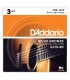 Multipack com 3 jogo de cordas DAddario modelo EJ10 para Guitarra Acústica Bronze 010
