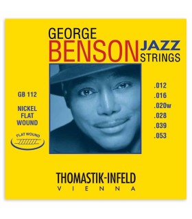 Juego de cuerdas Thomastik modelo GB-112 George Benson para guitarra eléctrica Jazz de calibre 012