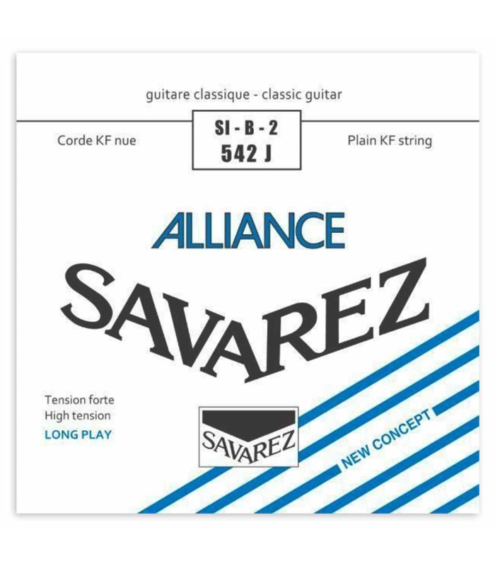 Single string Savarez model Alliance 542J 2nd B in high tension for classical guitar