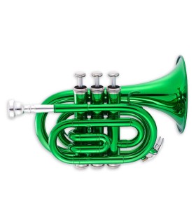 Pocket trompete John Packer modelo JP159G em Si Bemol na cor verde