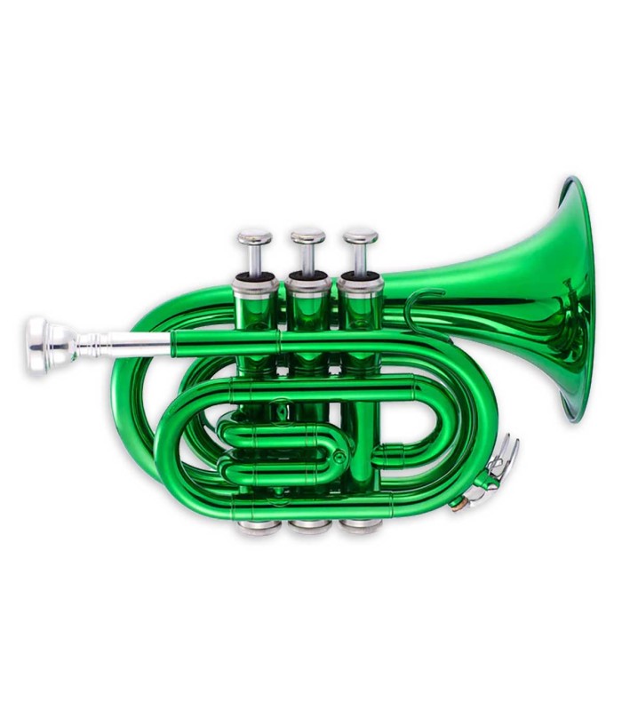 Pocket trompete John Packer modelo JP159G em Si Bemol na cor verde
