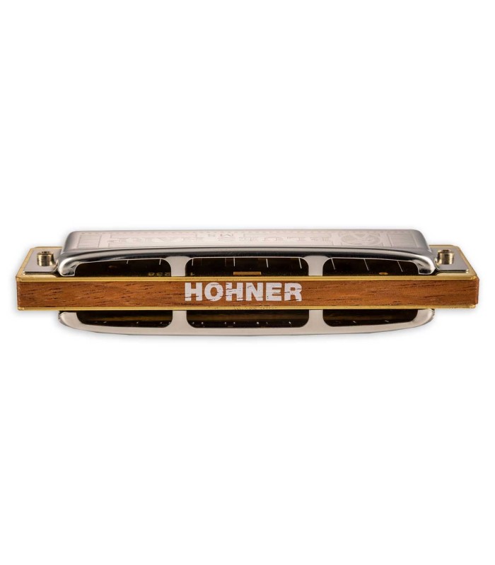 Costas da harmónica Hohner modelo Blues Harp em Mi com pente em madeira de Afzelia