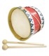 Tambor Nº4 Infantil con parche natural de 17cm (6.69") de diámetro, incluye Baquetas