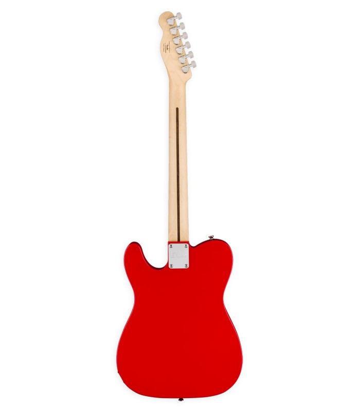 Costas da guitarra elétrica Fender modelo Squier Sonic Telecaster com braço em maple