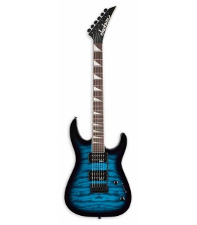 Guitarra elétrica Jackson JS20 Dinky DKQ 2PT com acabamento Transparent Blue e captadores Jackson® High-Output Humbucking