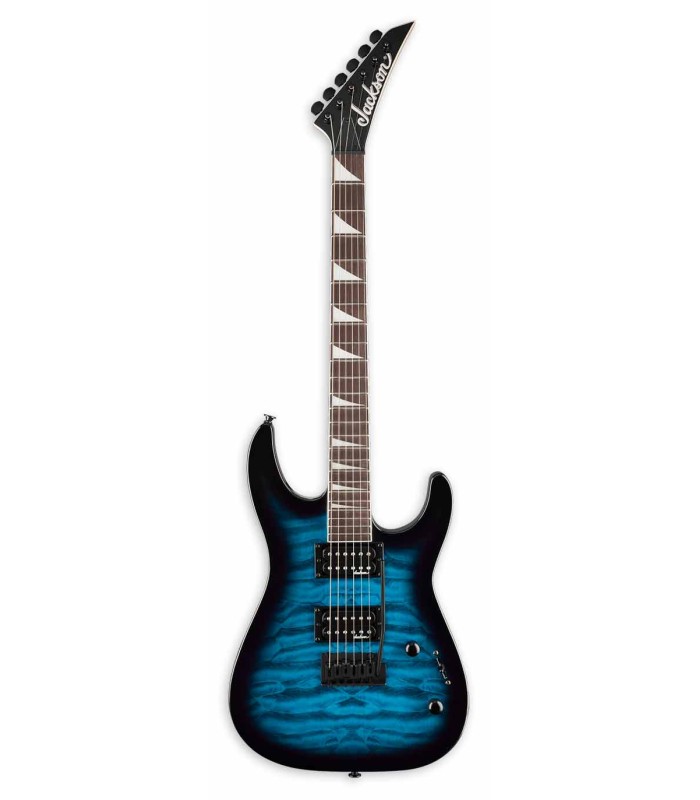 Electric guitar Jackson model JS20 Dinky DKQ 2PT with Transparent Blue finish and Jackson® High-Output Humbucking
